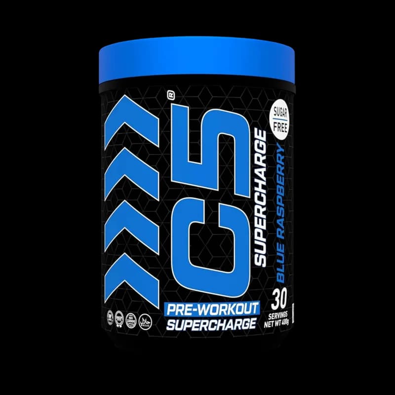 C5 Supercharge Pre Workout Powder, Blue Raspberry
